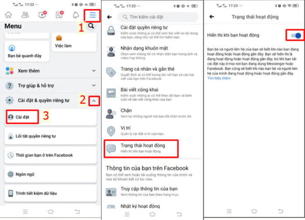 Tắt trạng thái đang hoạt động trên app Facebook