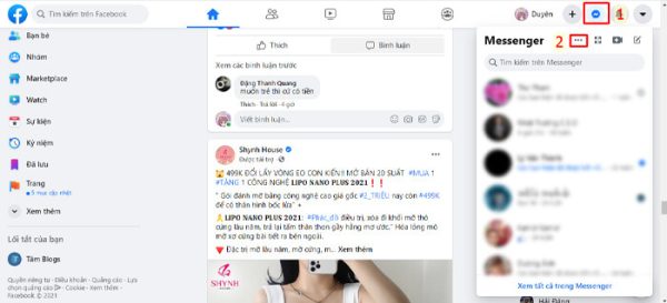 Cách ẩn thời gian truy cập trên Messenger online trên Facebook