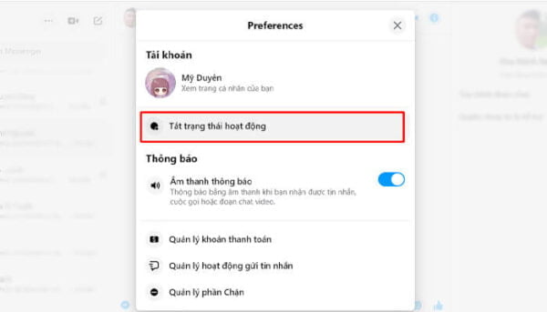 Tắt thời gian online là không ai biết bạn đang truy cập fb