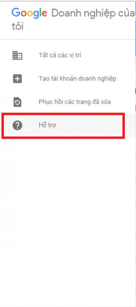 Click vào mục Hỗ Trợ trên Menu