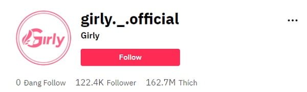 Kênh Girly trên Tiktok (Ảnh: Girly.com.vn)