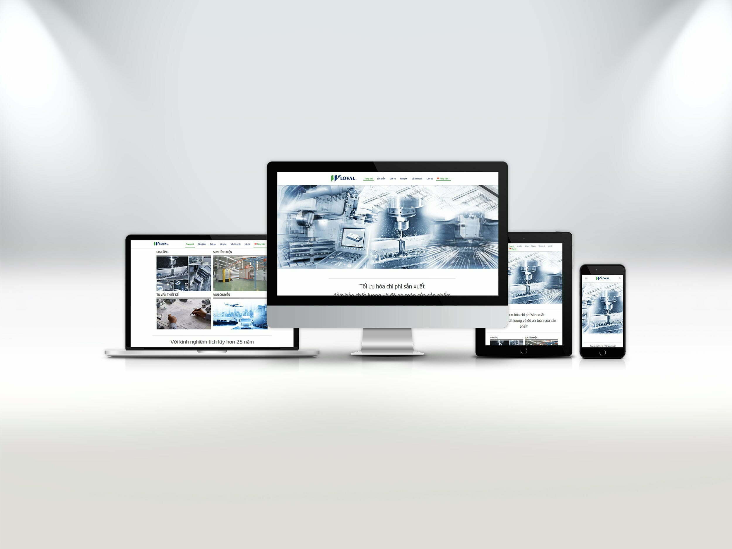 Thiết kế website Loval (lĩnh vực: nhôm/ sơn tĩnh điện)