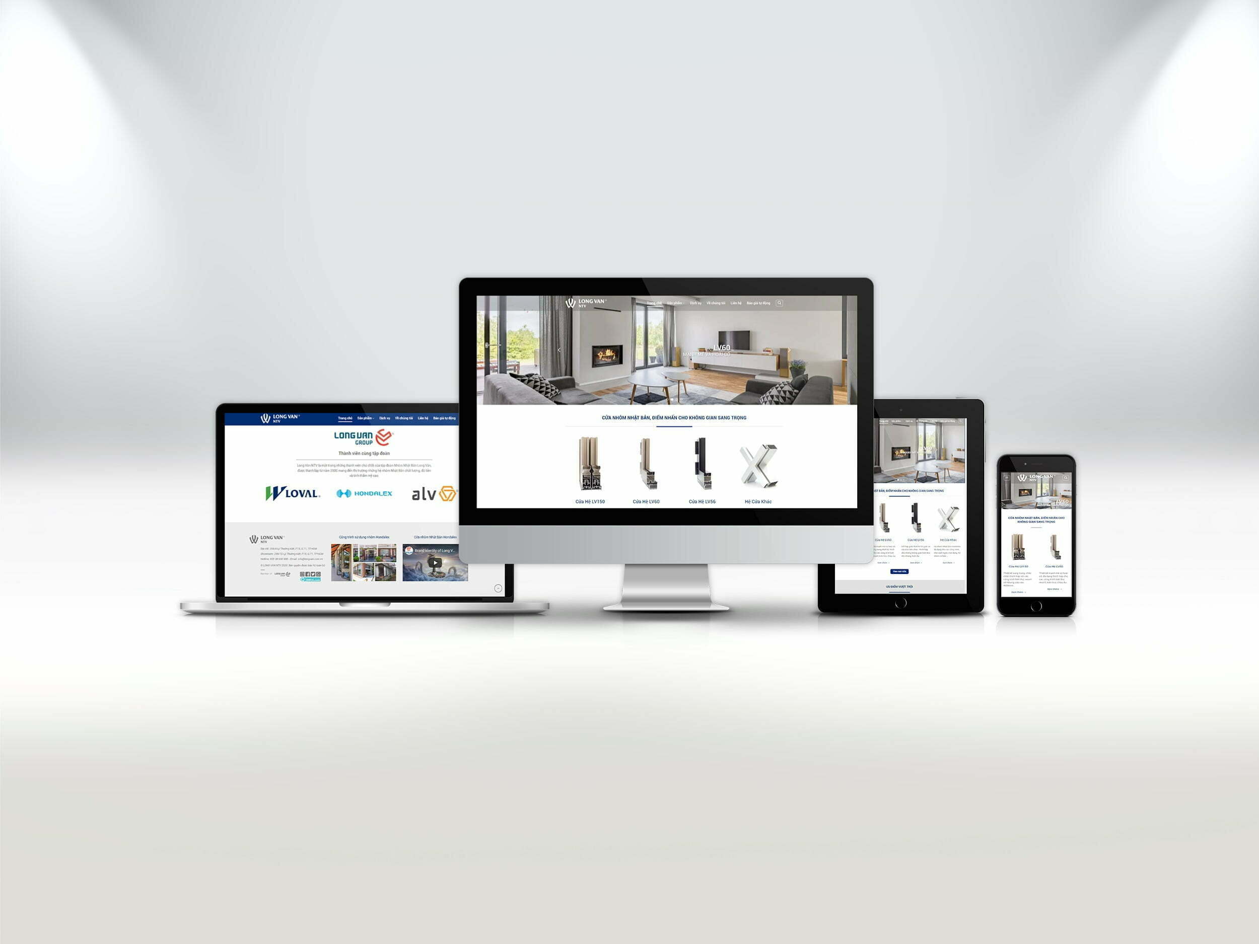 Thiết kế website Long Vân NTV (lĩnh vực: cửa nhôm)