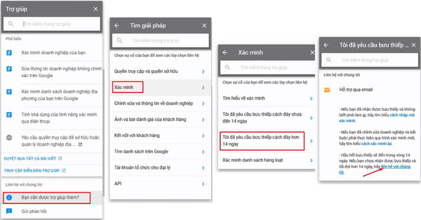 Thực hiện gửi Google hỗ trợ khi không nhận được mã xác minh doanh nghiệp