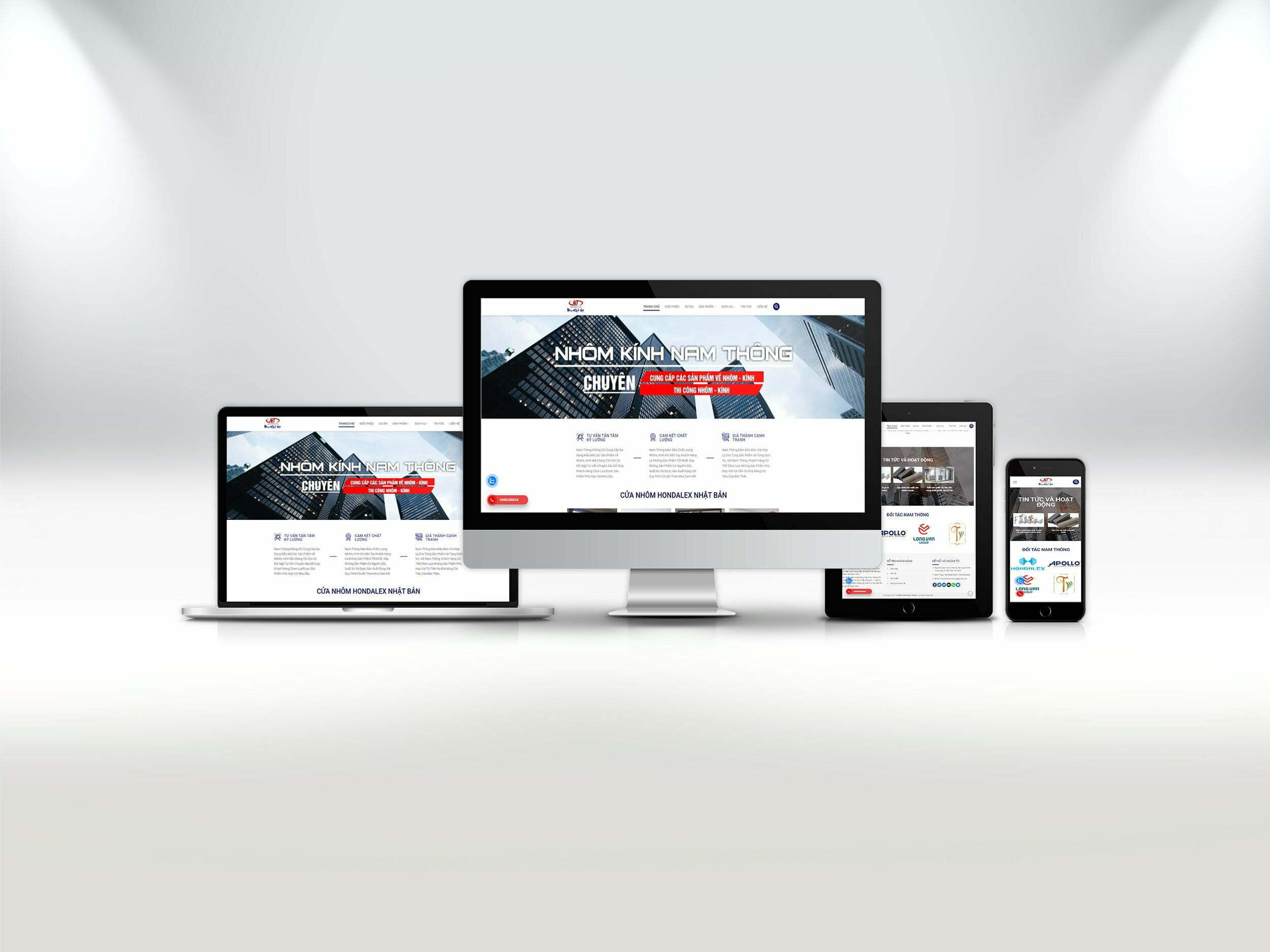 Thiết kế Website nhôm kính Nam Thông (lĩnh vực: cửa nhôm kính)