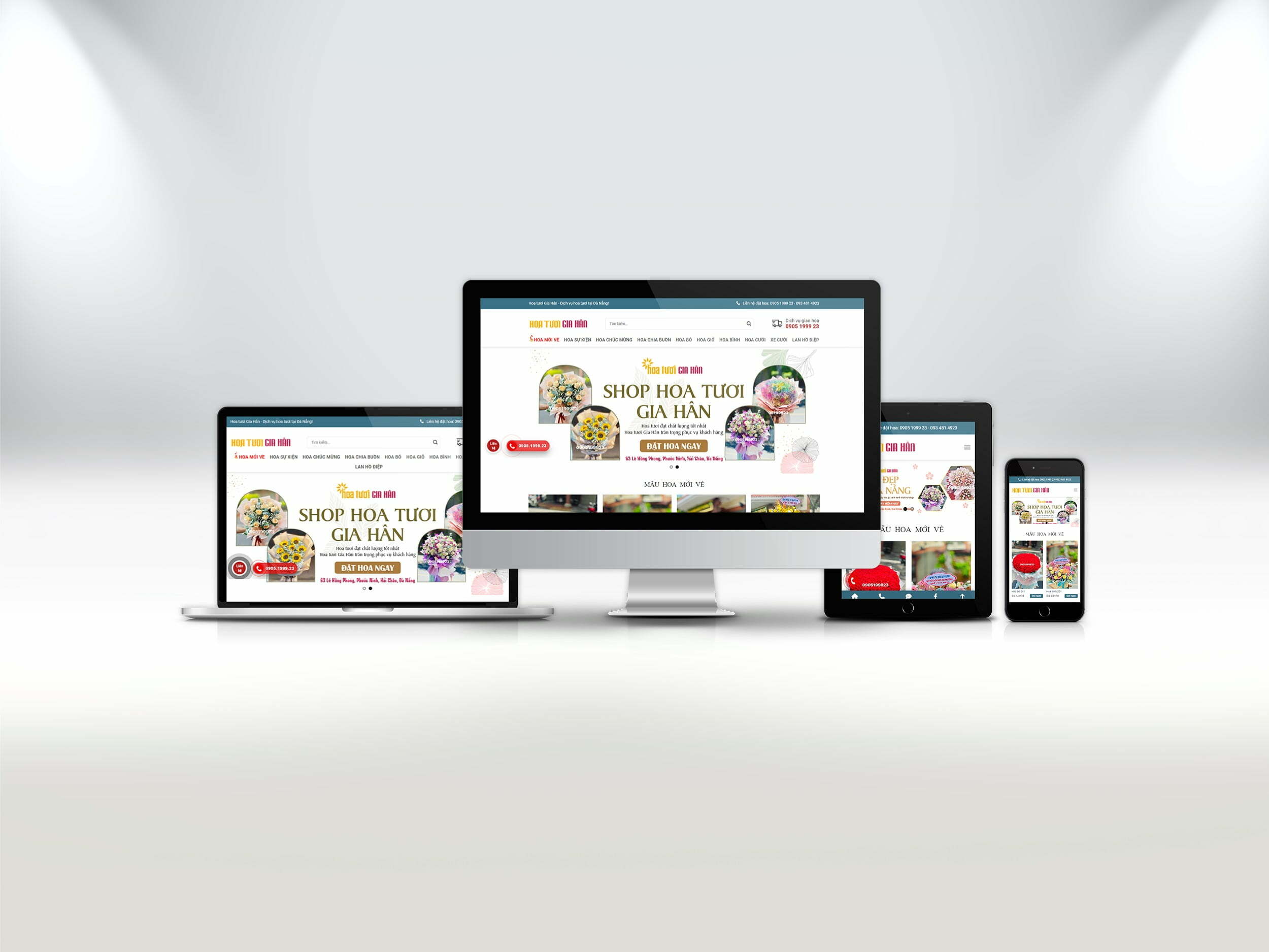 Thiết kế Website shop Hoa Tươi Gia Hân Đà Nẵng (lĩnh vực: shop hoa Đà Nẵng)