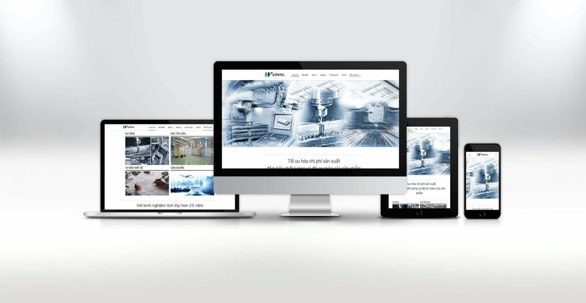 Thiết kế website Loval (lĩnh vực: nhôm/ sơn tĩnh điện)