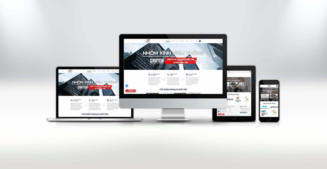 Thiết kế Website nhôm kính Nam Thông (lĩnh vực: cửa nhôm kính)